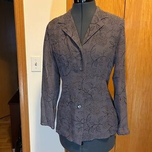 Floral Patterned Gray Women's blouse